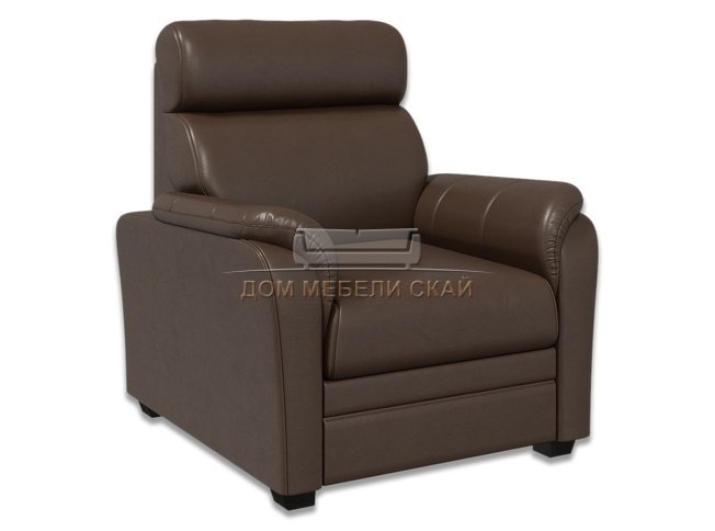 Кресло Омега, коричневая экокожа