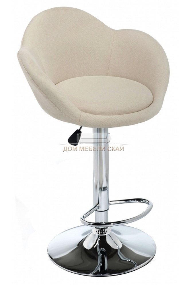 Барный стул Cotton, beige fabric велюровый бежевого цвета
