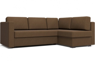 Угловой диван Джессика 2 правый, рогожка коричневый