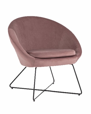 Стул-кресло Колумбия, пыльно-розовый велюр