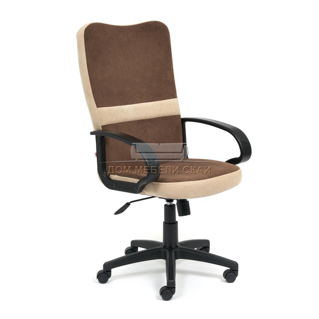 Офисное кресло СН757, коричневый/бежевый велюр