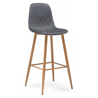 Барный стул Capri, велюровый темно-серого цвета dark gray/wood натуральный