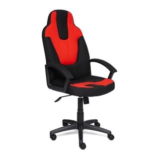 Кресло офисное Нео Neo 3, черная/красная рогожка