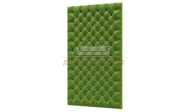 Панель стеновая с крючками Графтон 0819, велюр зеленый bella 10