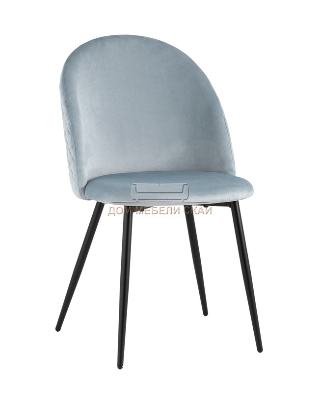 Стул Lilly, велюровый серо-голубого цвета/черный