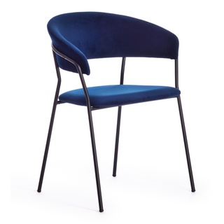 Кресло TURIN mod. 0129571, вельвет темно-синий S108 (117 DARK BLUE)/черный