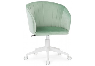 Компьютерное кресло Тибо, велюр светло-зеленого цвета confetti aquamarine/белый