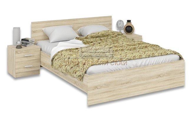 Кровать Лофтум 1600 с тумбами, дуб