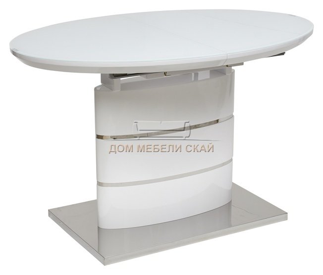 Стол обеденный овальный раздвижной KADET 140, white