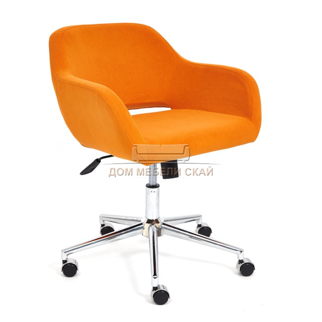 Офисное кресло Modena, флок оранжевого цвета 18/хром