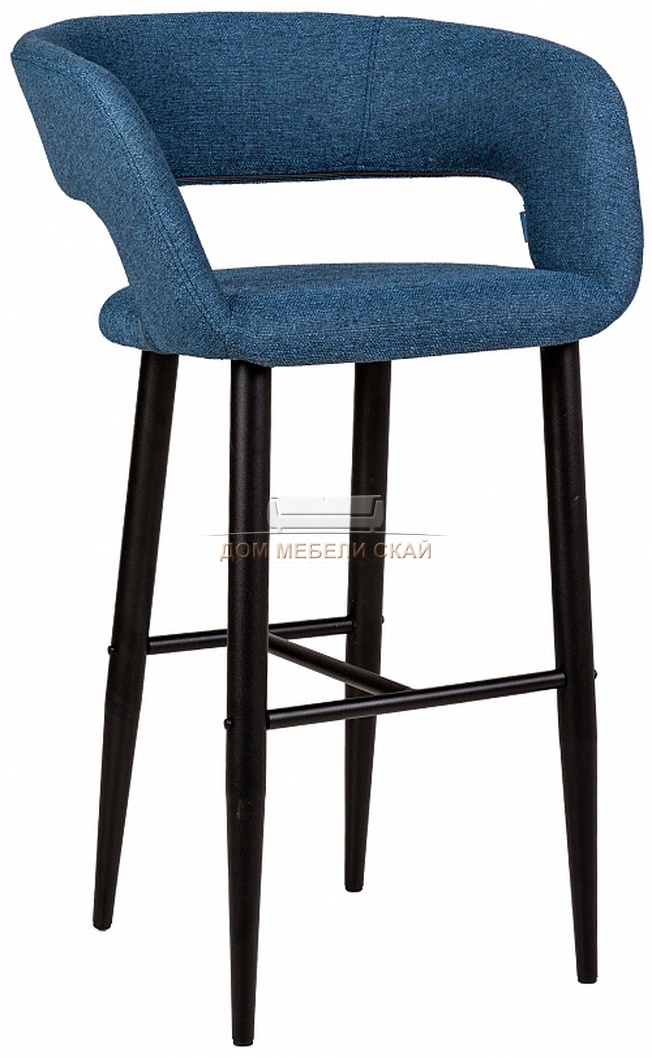Стул-кресло барное Walter, рогожка синего цвета Сканди блю арт