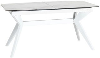 Стол обеденный раскладной Аркада 160, керамика светлая