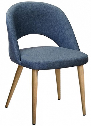 Стул-кресло Lars, рогожка темно-синего цвета сканди блю арт/натуральный дуб