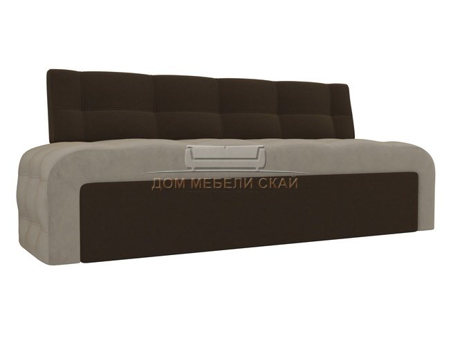 Кухонный диван со спальным местом Люксор, бежевый/коричневый/микровельвет