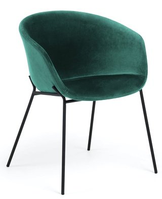 Стул-кресло Zadine, велюровый темно-зеленого цвета