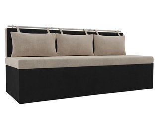 Кухонный диван со спальным местом Метро, бежевый/черный/велюр