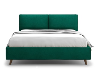 Кровать полутороспальная 140x200 Trazimeno Lux, зеленый велюр velutto 33