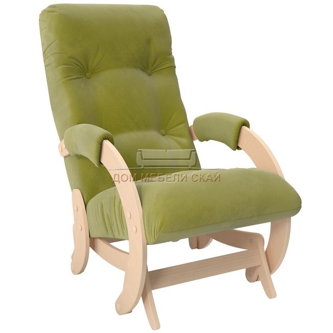 Кресло-глайдер Модель 68 шпон, натуральное дерево/verona apple green