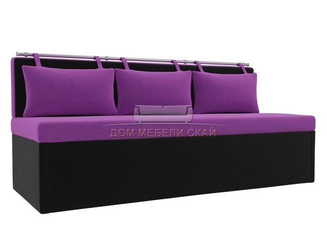 Кухонный диван со спальным местом Метро, фиолетовый/черный/микровельвет