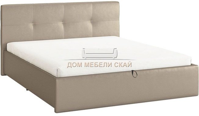 Кровать двуспальная 160x200 Куба с подъемным механизмом, бронзовая экокожа