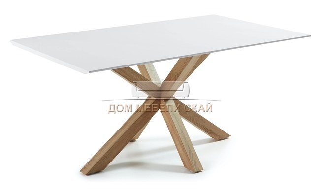 Стол обеденный Arya 180x100, натуральный/лаковый белый C430L05