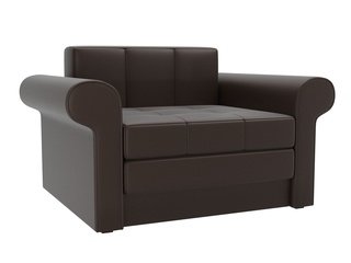 Кресло-кровать Берли, коричневое/экокожа