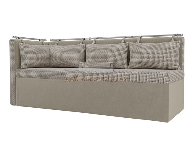 Кухонный угловой диван со спальным местом левый Метро, корфу 02/бежевый/корфу/микровельвет