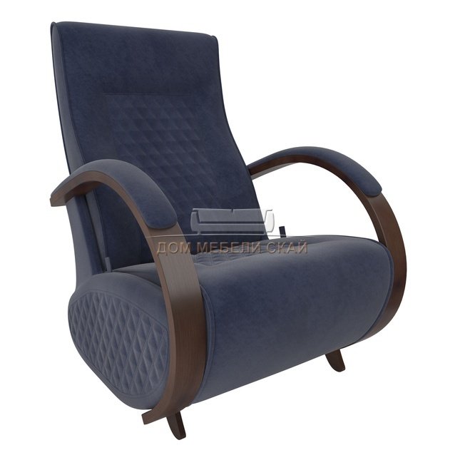 Кресло-глайдер Модель Balance 3 с накладками, орех/verona denim blue