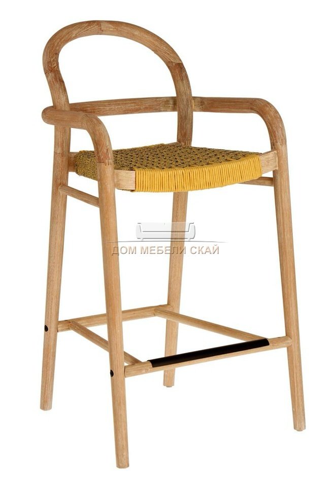 Барный стул Sheryl, B99 шенилл желтого цвета