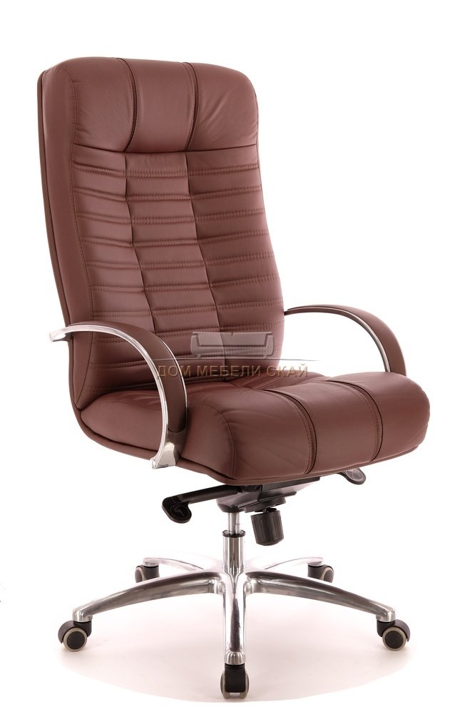 Кресло офисное Atlant AL M, кожа коричневая