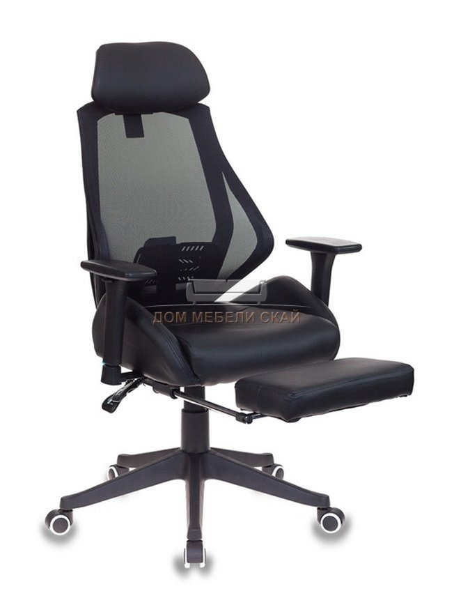 Кресло игровое CH-770, черная экокожа/сетка