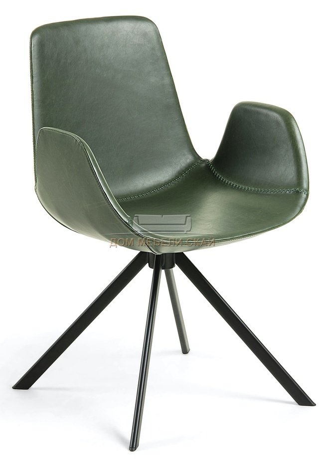 Стул-кресло Yasmin, CC0827U06 экокожа темно-зеленого цвета