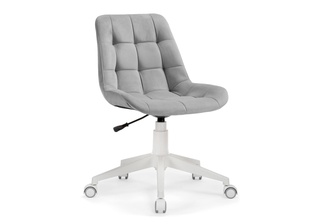 Компьютерное кресло Келми 1, велюр светло-серый/пластик белый