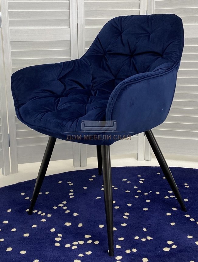 Стул dill bluvel 86 navy blue велюр золотой каркас м city