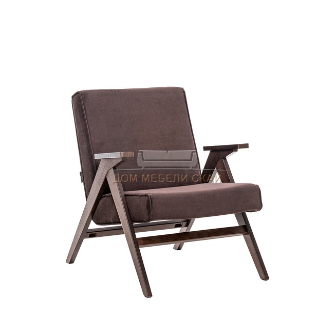 Кресло для отдыха Вест, велюр темно-коричневый Verona Wenge/орех
