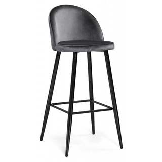 Барный стул Dodo 1, велюровый темно-серого цвета dark grey with edging/черный