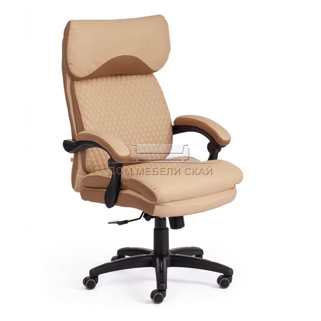 Кресло офисное Chief,  экокожа бежевая/сетка бронза