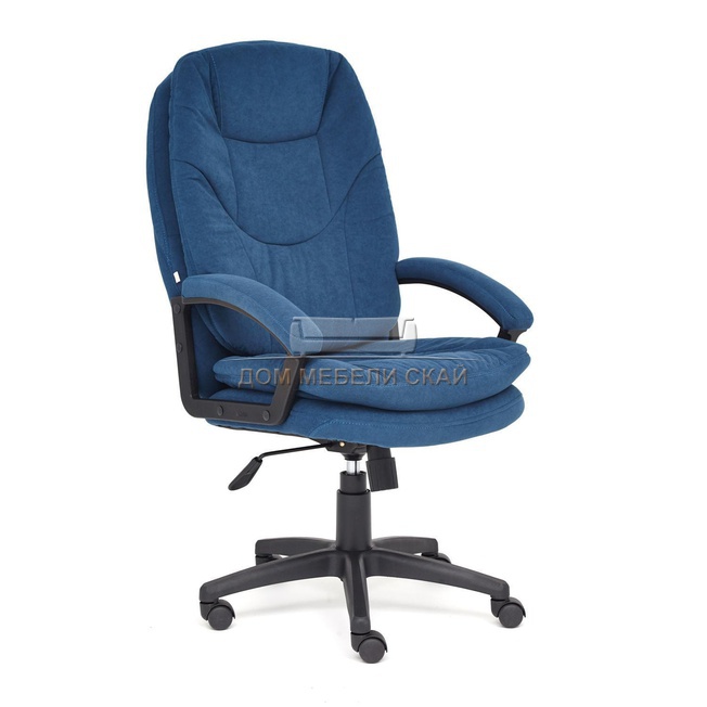 Кресло офисное Комфорт Comfort LT, флок синего цвета 32