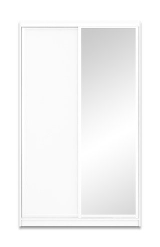 Шкаф-купе Юпитер 2-дверный с зеркалом 1400 (глубина 450, высота 2200), белый