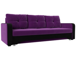 Диван-кровать Ник-3, фиолетовый/черный/микровельвет
