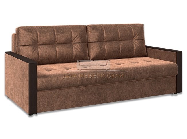 Диван-кровать Норд с декором БНП, коричневый велюр/columbia/венге