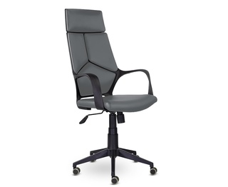 Кресло офисное IQ, black plastic grey черный пластик/серая экокожа