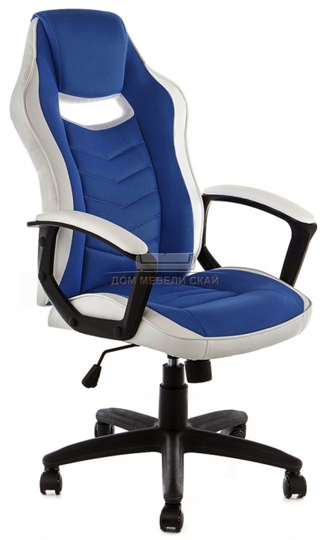 Компьютерное кресло Gamer, белое/синее