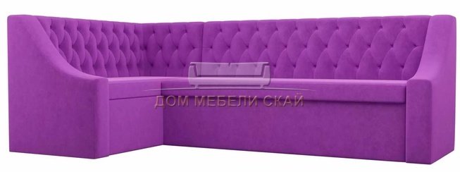 Кухонный угловой диван левый Мерлин, фиолетовый/микровельвет