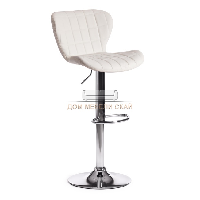 Стул барный AVIONIC (mod. KY712A), экокожа белого цвета/хром