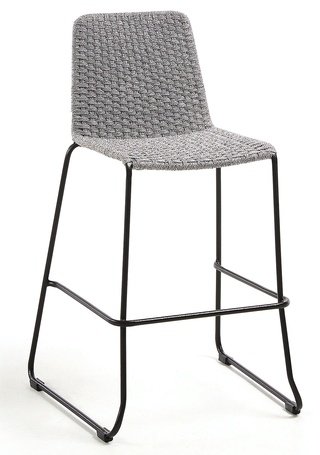 Барный стул Meggie, шенилл серого цвета