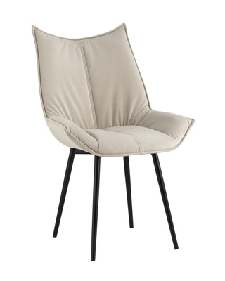 Стул Осло, велюровый бежевого цвета/черный