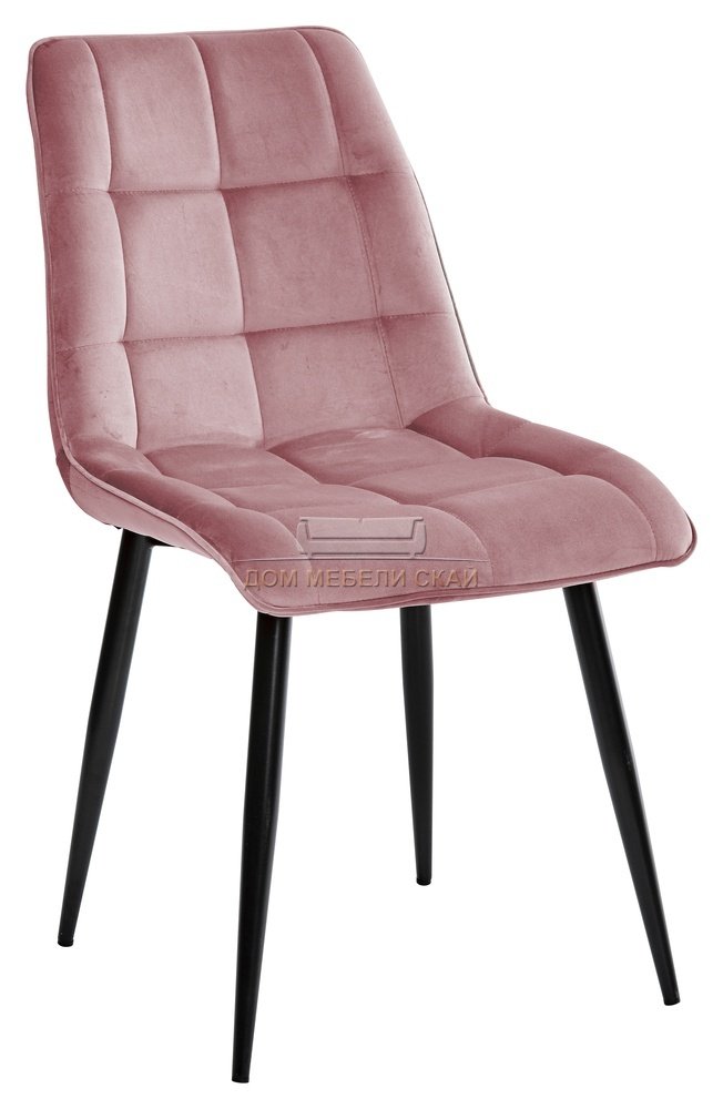 Стул CHIC, велюровый пудрово-розового цвета G108-15/черный