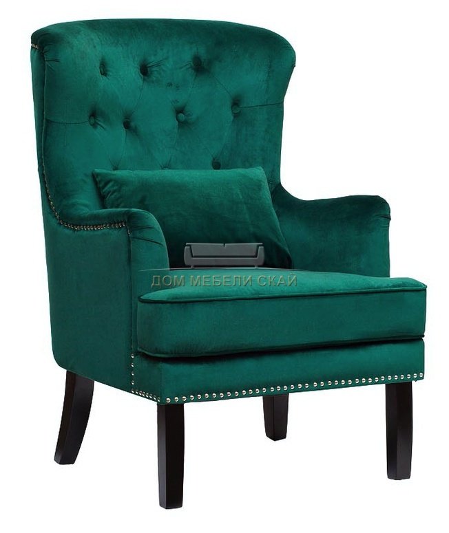 Кресло велюровое, зеленое (с подушкой) 24YJ-7004-07342/1