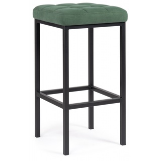 Барный стул Лофт, велюровый зеленого цвета катания изумруд/черный матовый